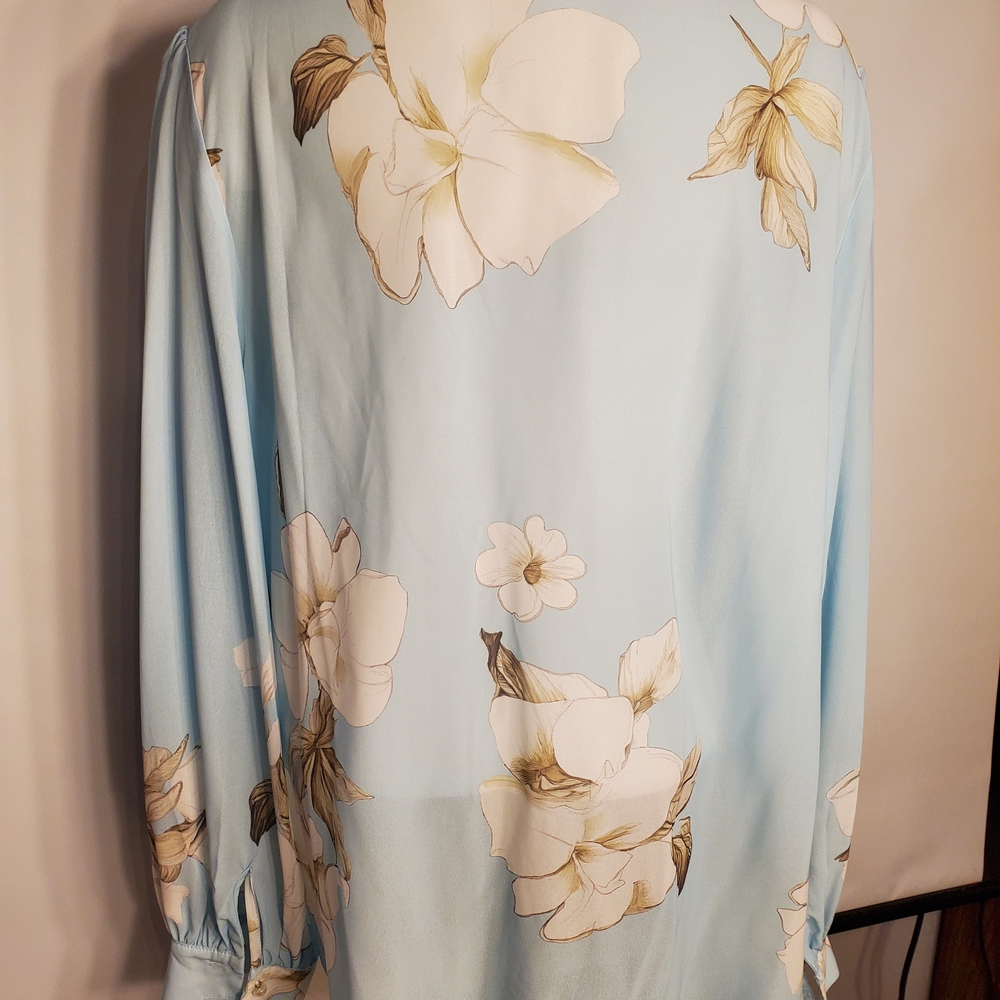 STYLEWE Light Blue Floral Ruffle Blouse - Picture 4 of 12